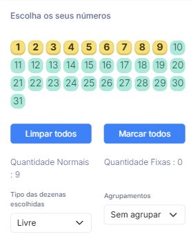 Escolha das dezenas do Dia de Sorte no SPLoto.Net