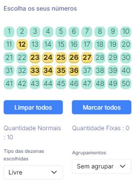 Escolha das dezenas da Dupla Sena no SPLoto.Net