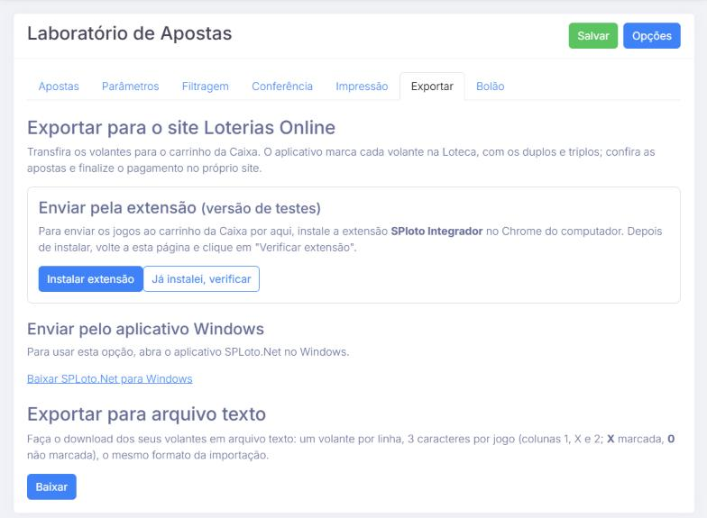 Aba Exportar