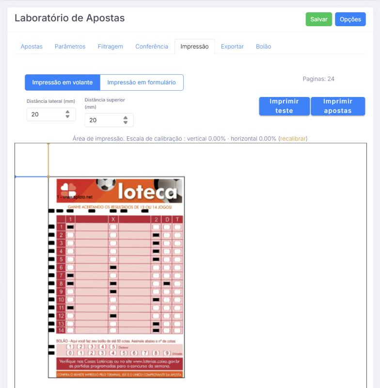Aba Impressão