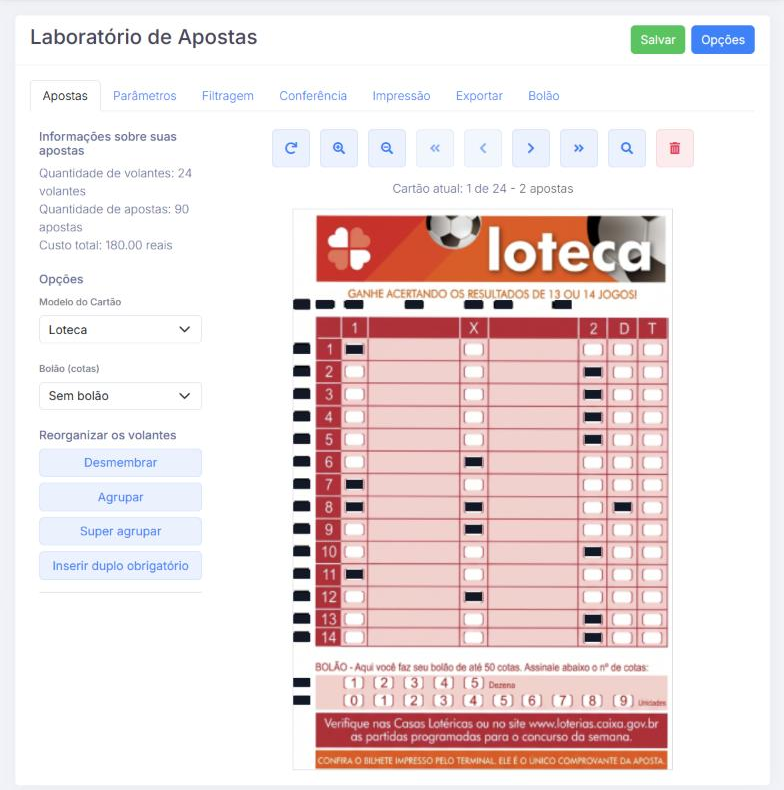 Visualização dos volantes