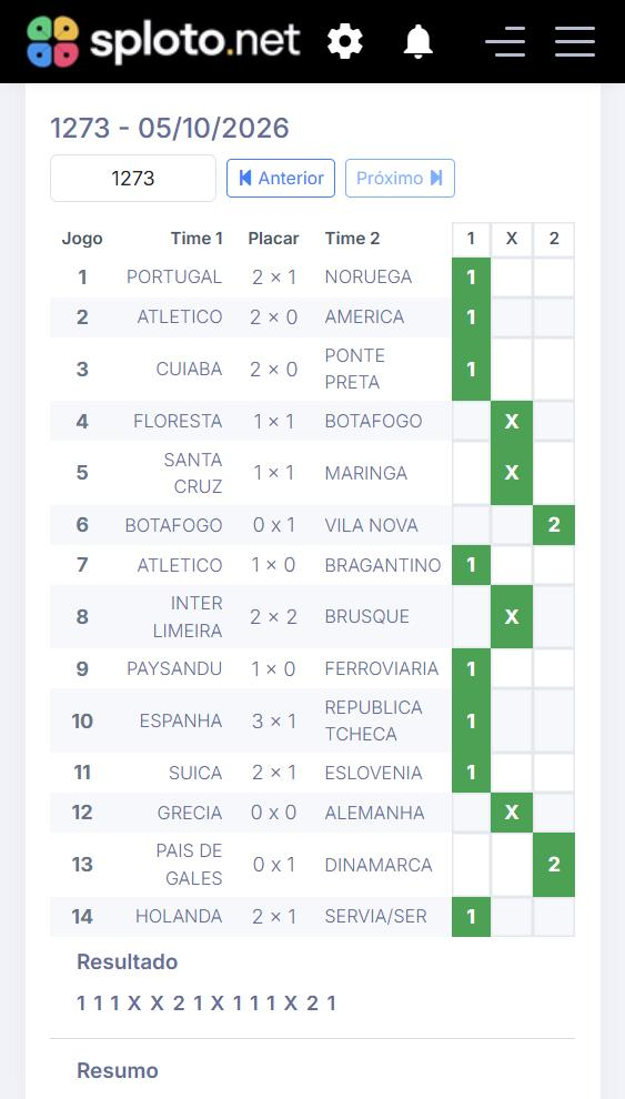Conferência de resultados da Loteca
