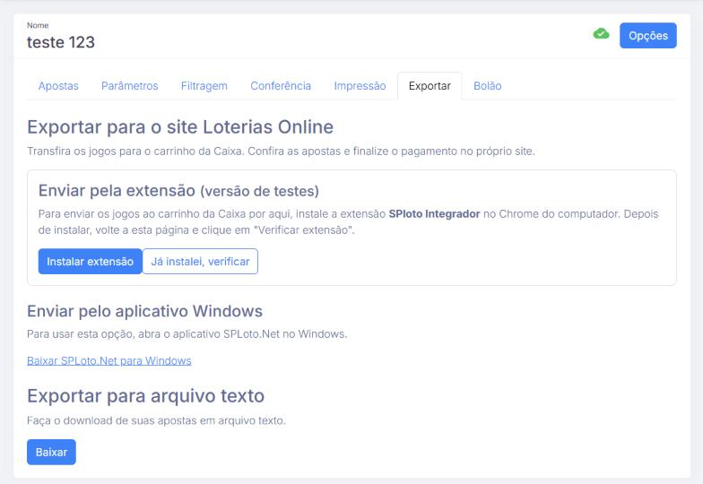 Aba Exportar