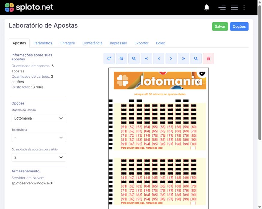 Visualização dos volantes