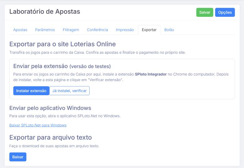 Aba Exportar