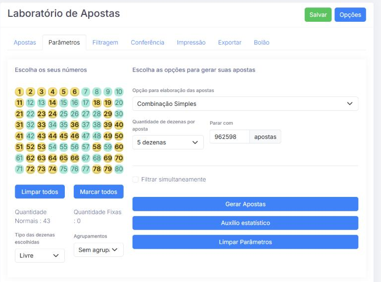 Escolha das dezenas