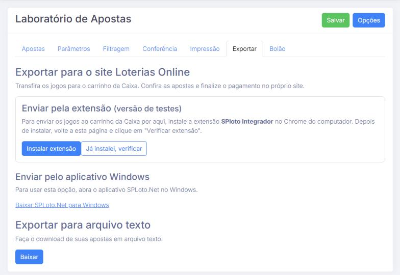 Aba Exportar