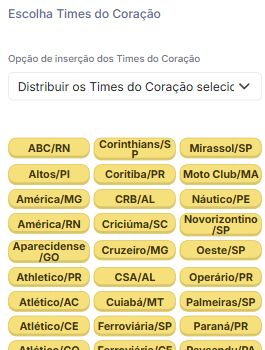 Escolha dos Times do Coração no SPLoto.Net
